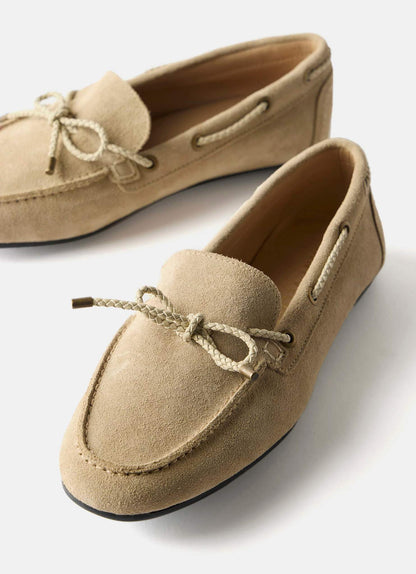 Sally Neutral Suede Deck Shoes