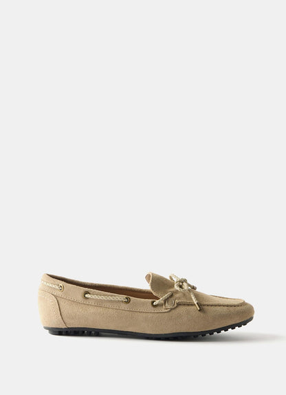Sally Neutral Suede Deck Shoes