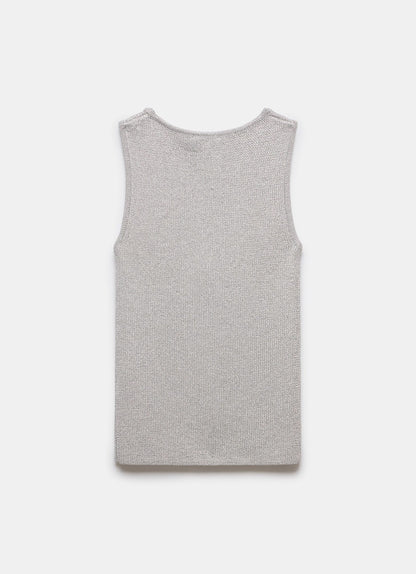 Silver Knit Asymmetric Waistcoat