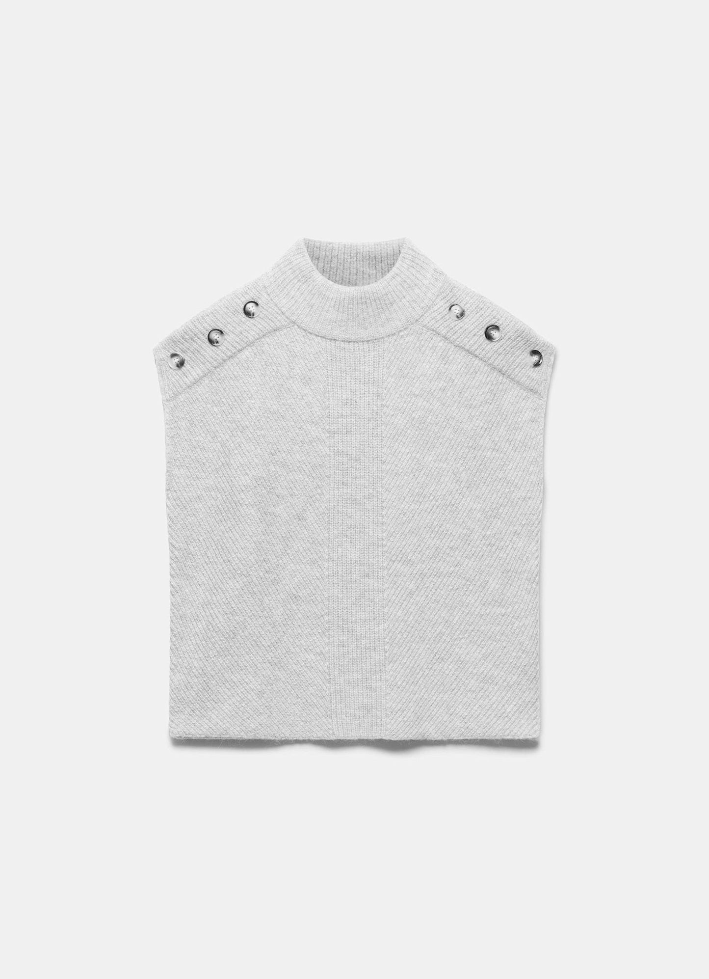 Grey Sleeveless Wool Blend Top