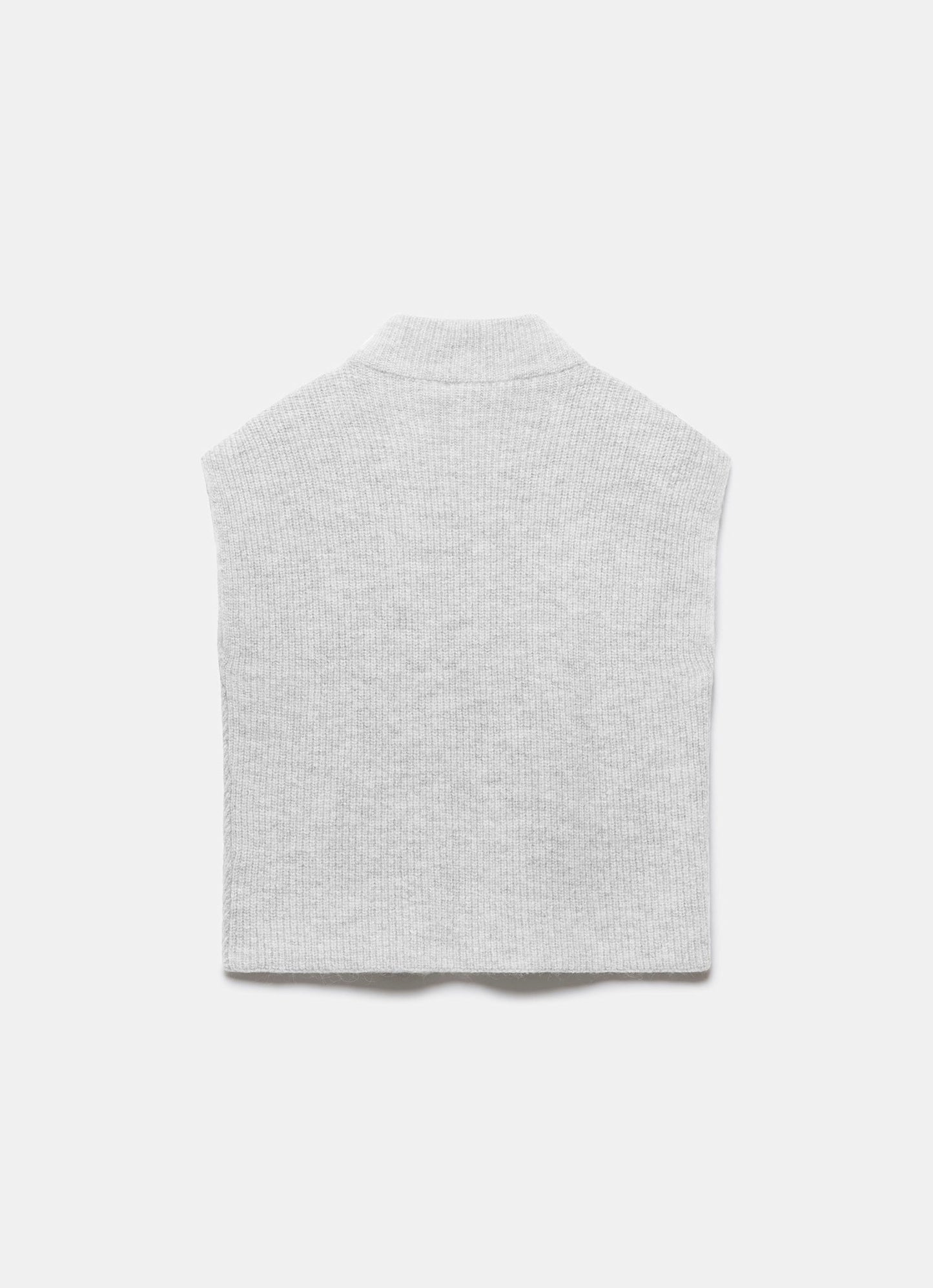 Grey Sleeveless Wool Blend Top