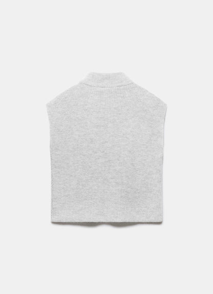 Grey Sleeveless Wool Blend Top
