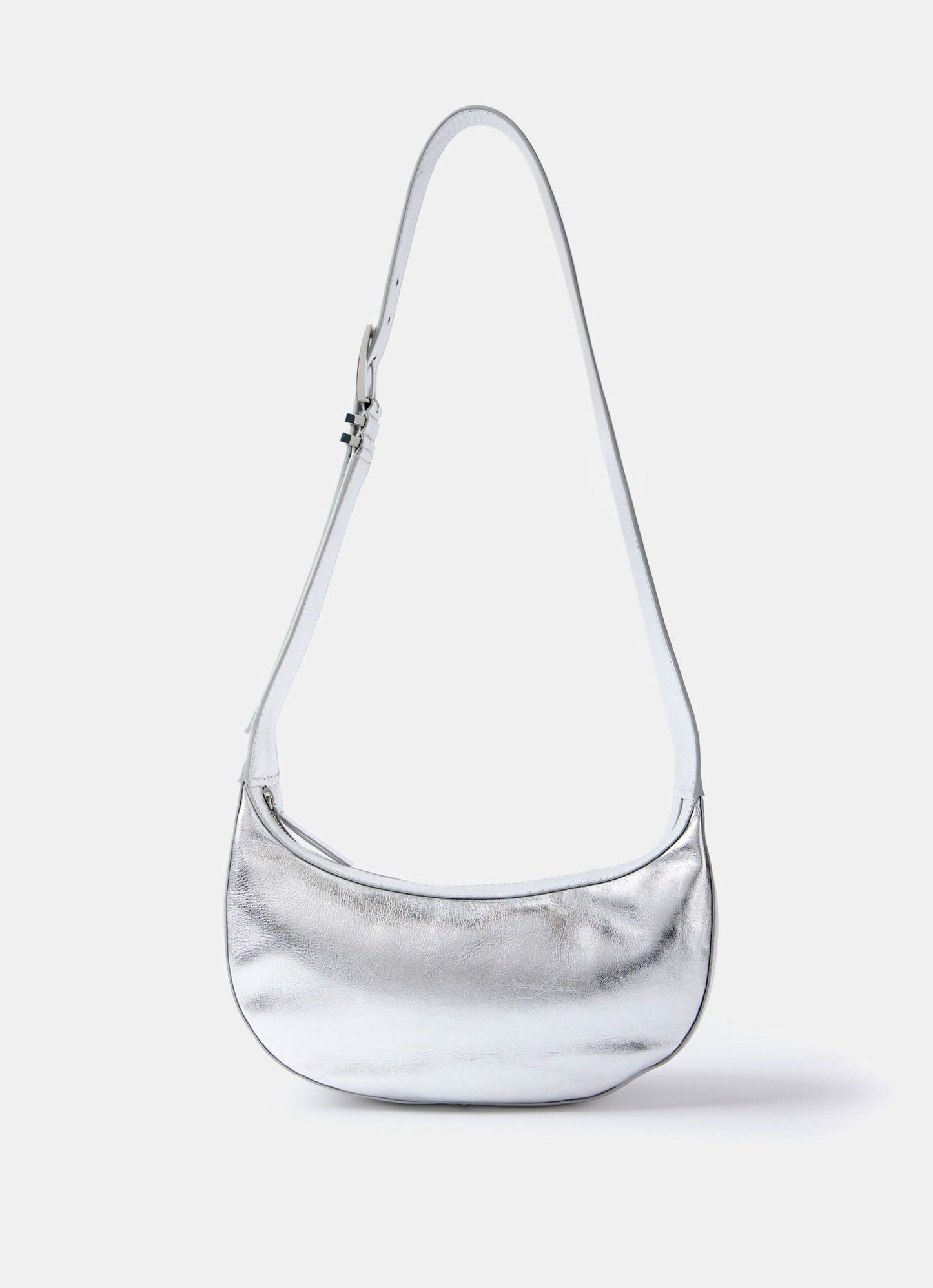 Frankie Silver Leather Sling Bag