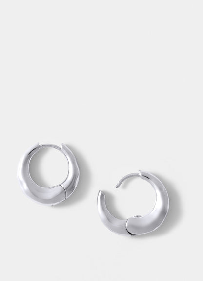 Silver Plated Irregular Hoop Earrings