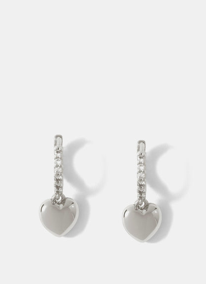 Silver Plated Diamante Hoop Earrings