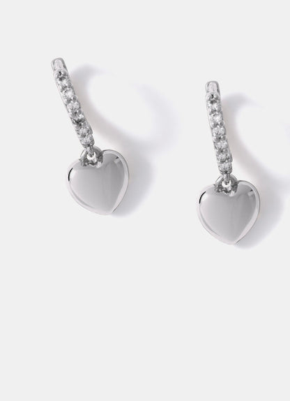 Silver Plated Diamante Hoop Earrings