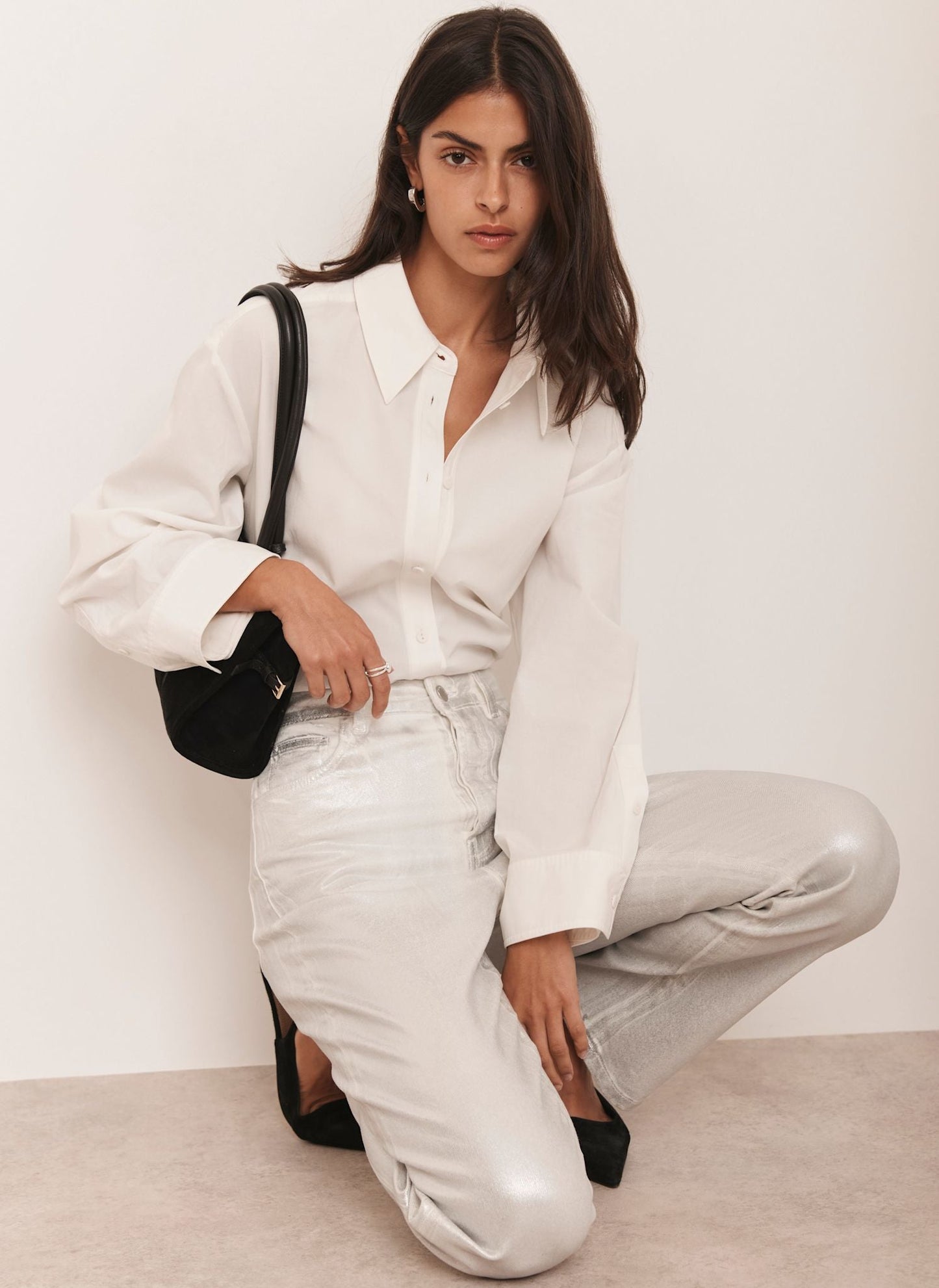 Silver Coated Slim Jeans