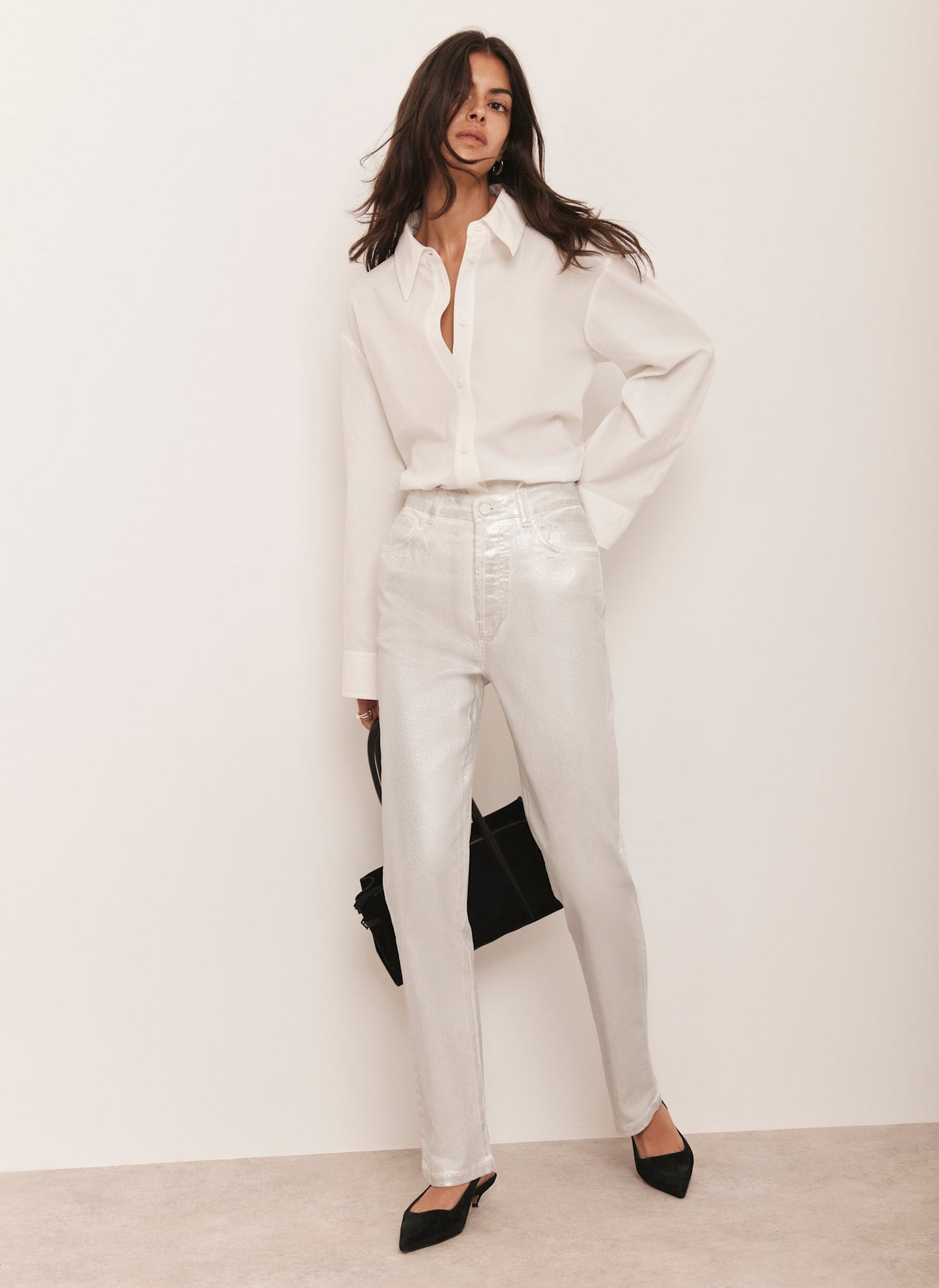 Silver Coated Slim Jeans