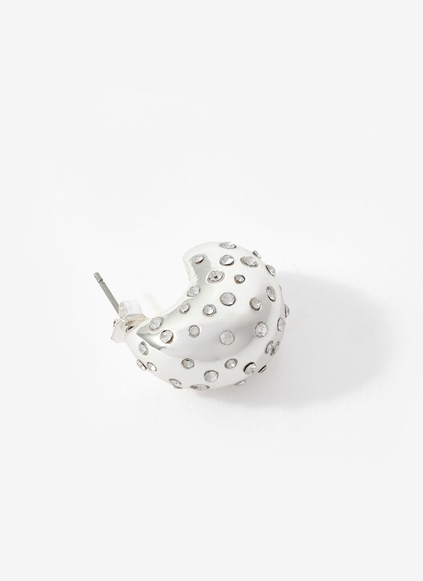 Silver Tone Crystal Statement Earrings