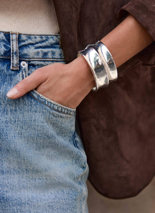 Silver Tone Statement Cuff Bracelet