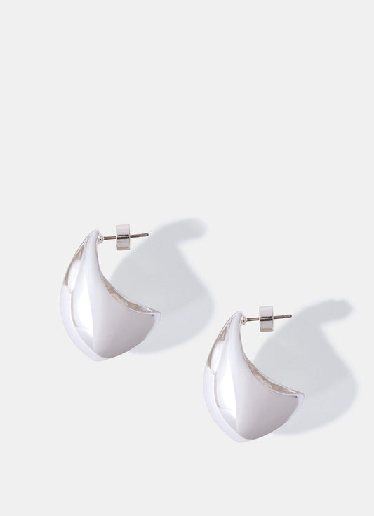 Silver Tone Statement Teardrop Earrings