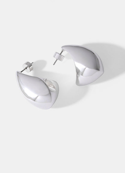 Silver Tone Statement Teardrop Earrings