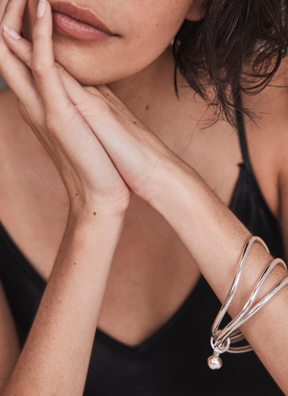 Silver Tone Triple Bangle