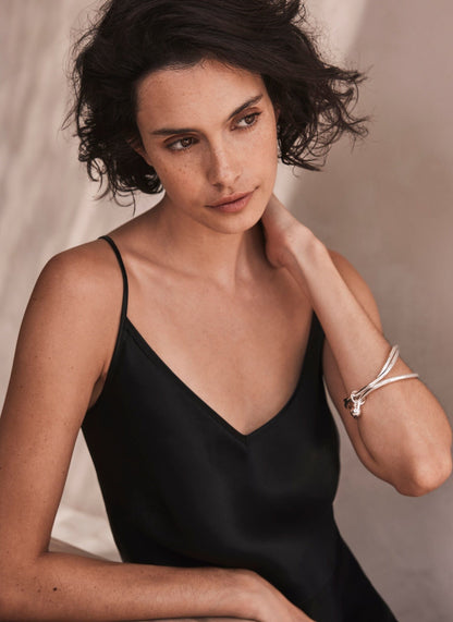 Silver Tone Triple Bangle