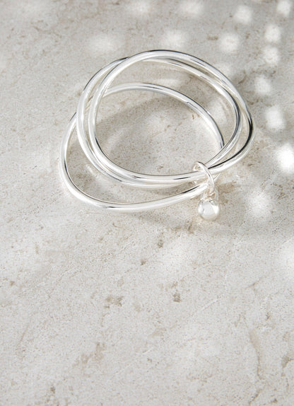 Silver Tone Triple Bangle