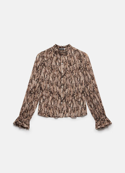 Brown Snake Print Blouse