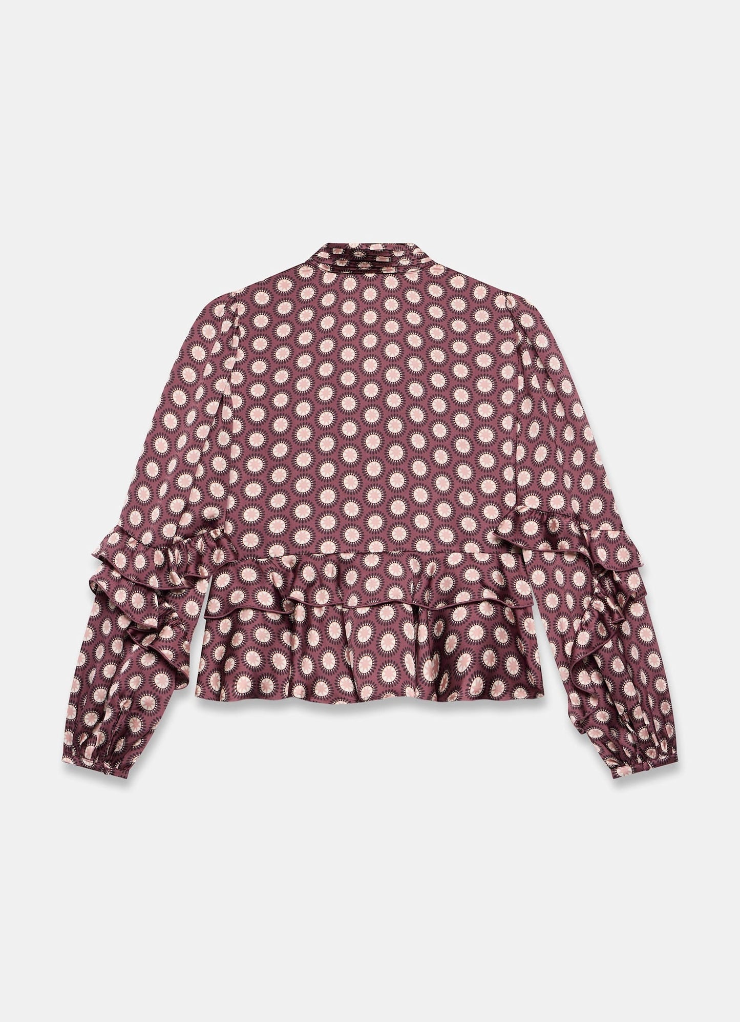 Burgundy Geometric Print Top