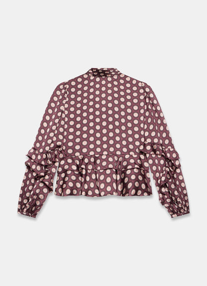 Burgundy Geometric Print Top