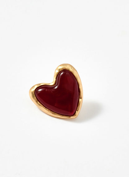 Gold Tone Heart Stud Earrings