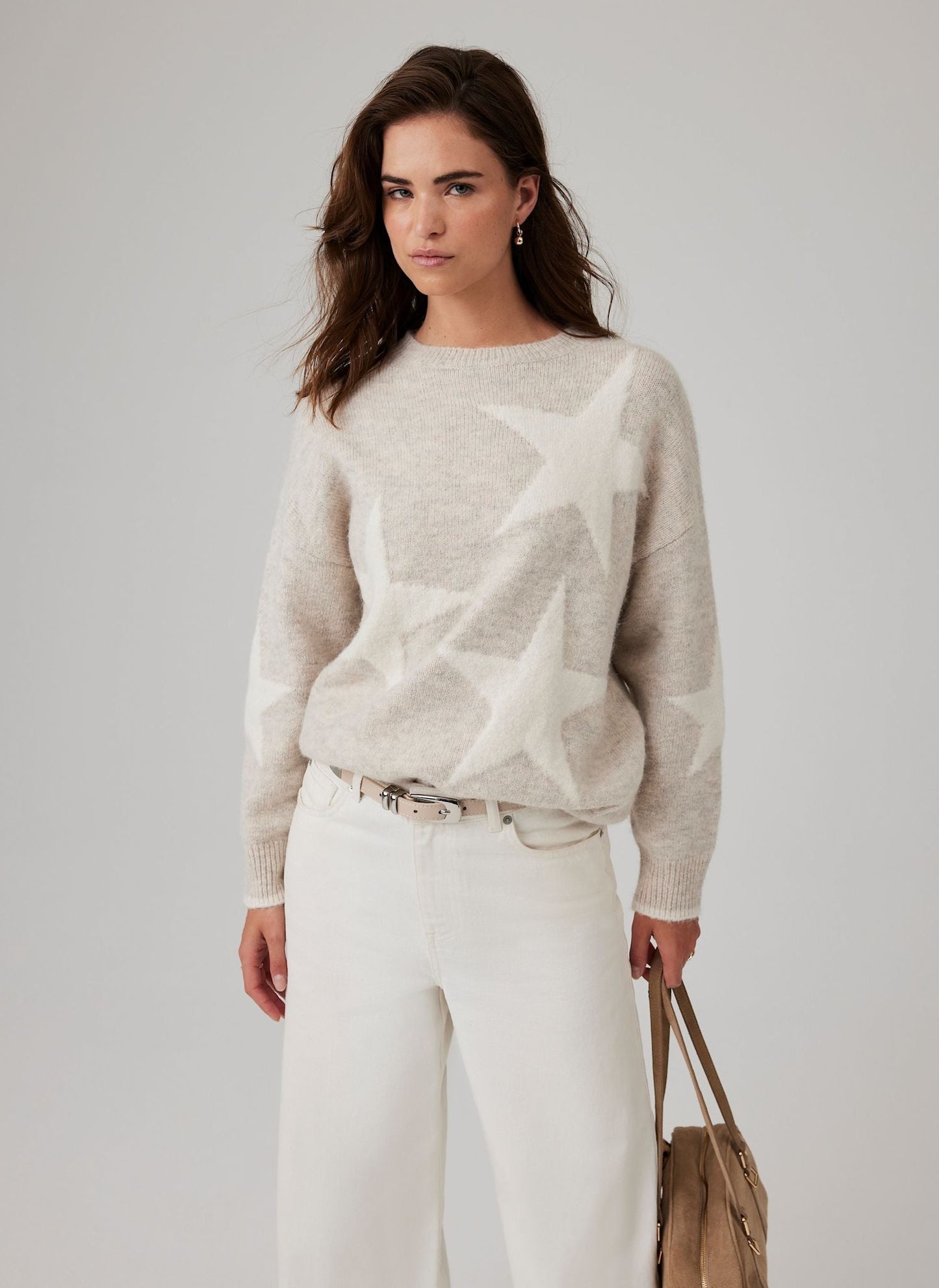 Neutral Star Knit Jumper