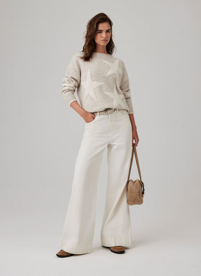 Neutral Star Knit Jumper