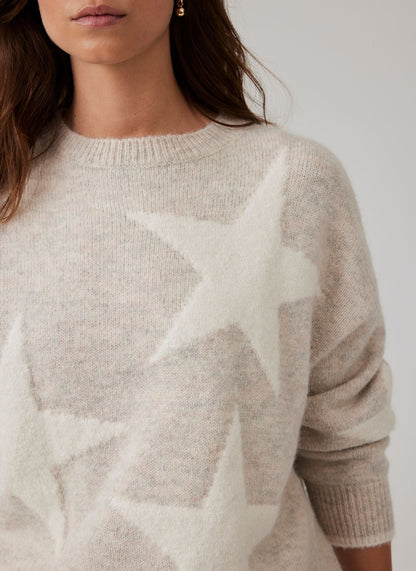 Neutral Star Knit Jumper