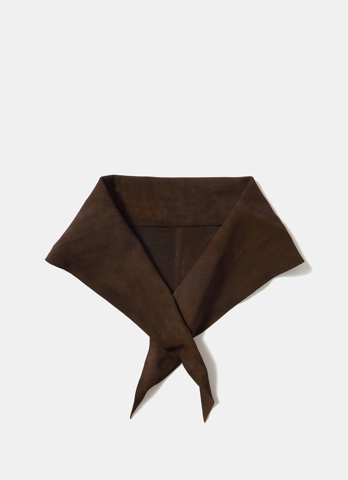 Brown Suede Mini Triangle Neck Scarf