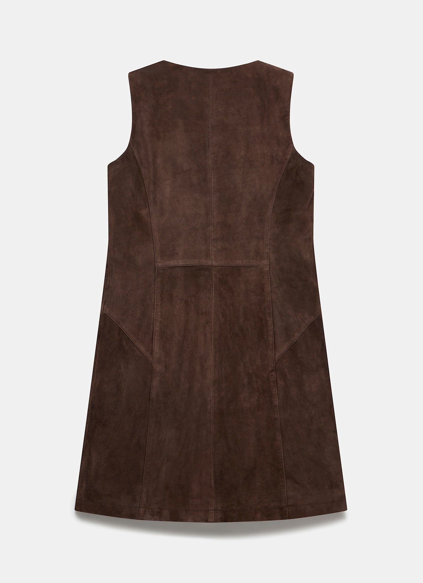 Brown Suede Shift Mini Dress