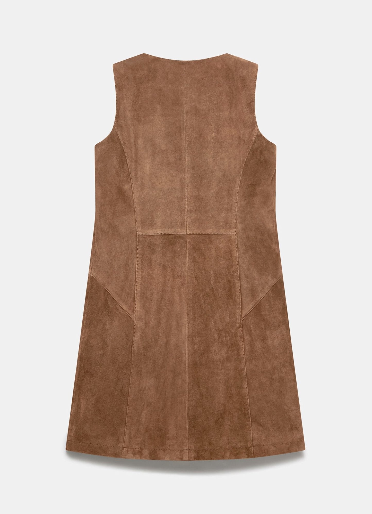 Neutral Suede Shift Mini Dress