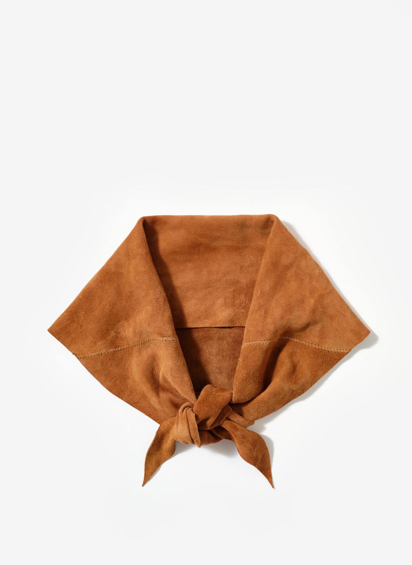 Tan Suede Triangle Neck Scarf