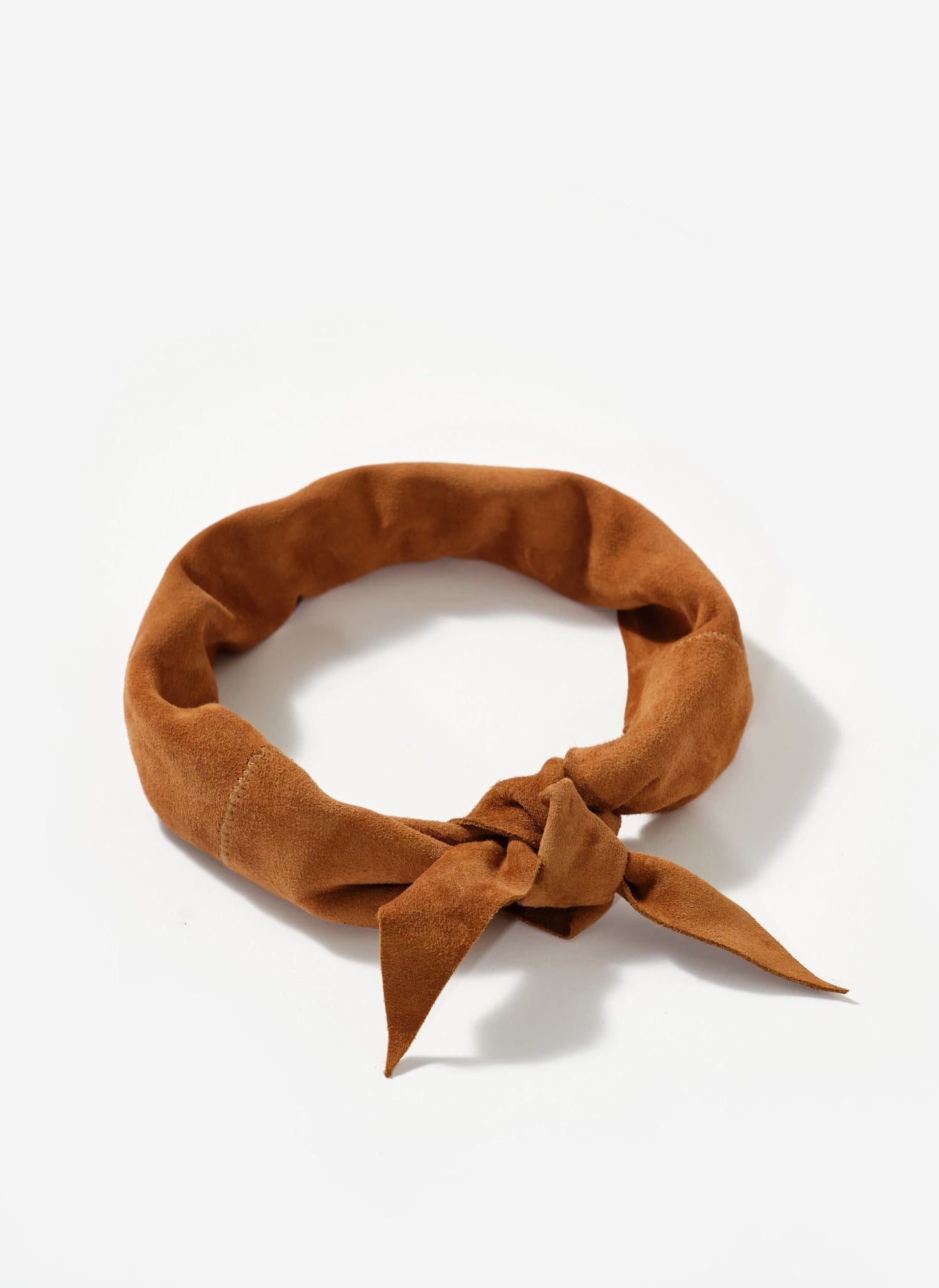 Tan Suede Triangle Neck Scarf