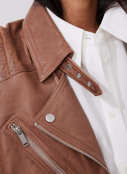 Tan Casual Leather Jacket