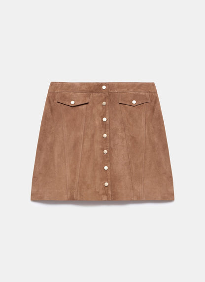 Tan Suede Mini Skirt