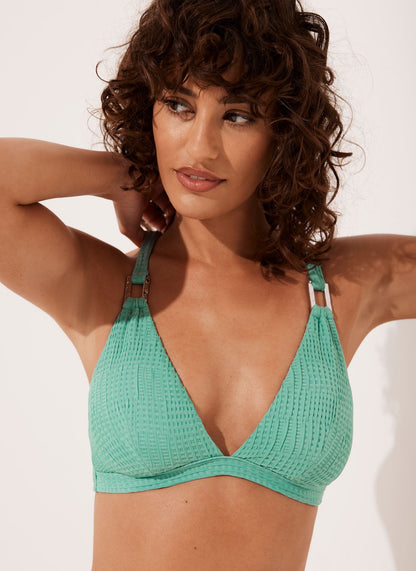 Turquoise Triangle Bikini Top