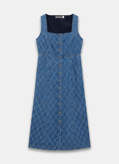 Indigo Denim Midi Dress