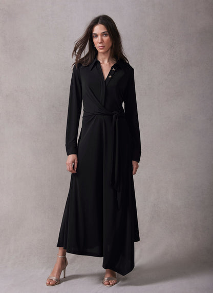 Black Tie Front Maxi Dress