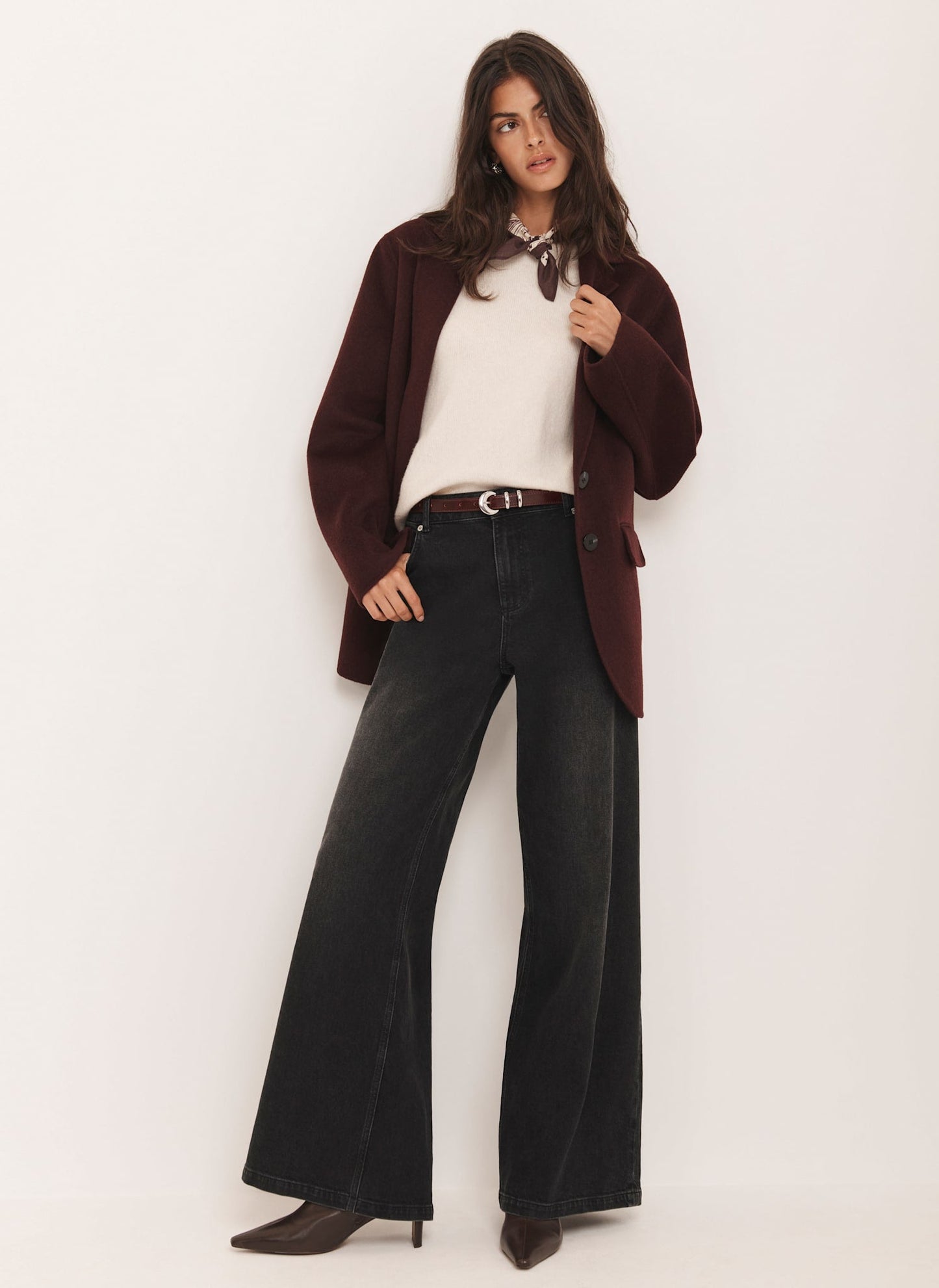 Washed Black Wide Jeans
