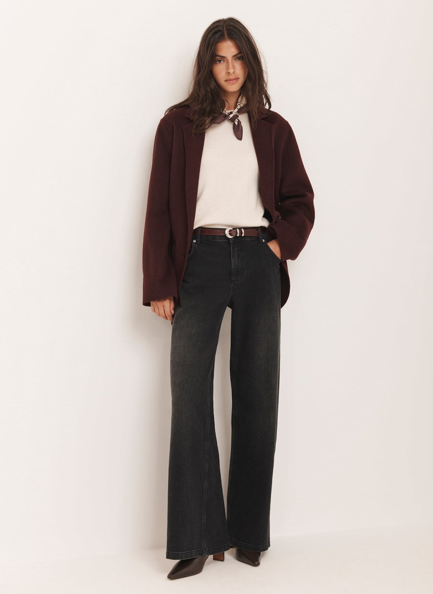 Washed Black Wide Jeans