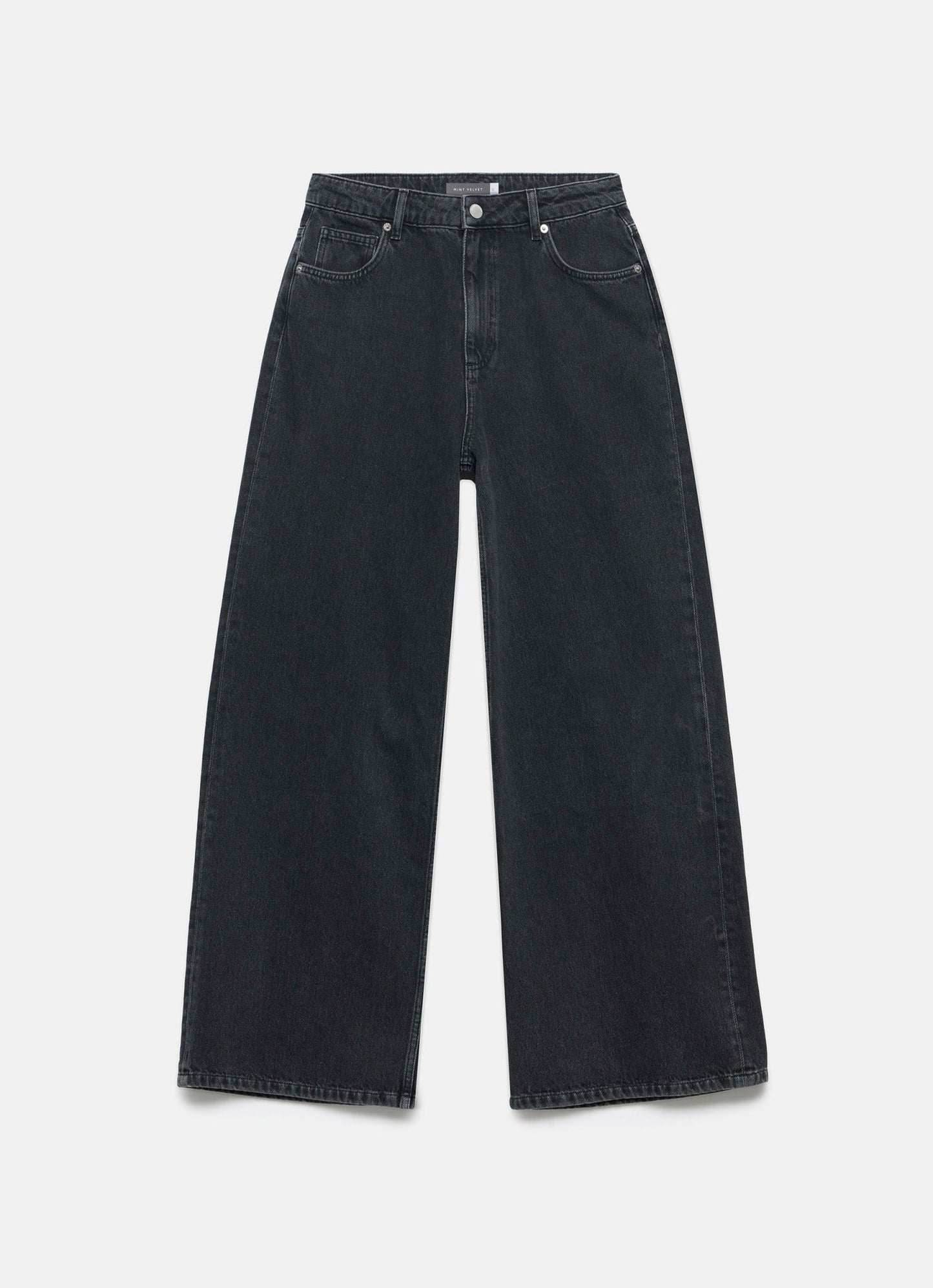 Washed Black Super Soft Wide Leg Jeans