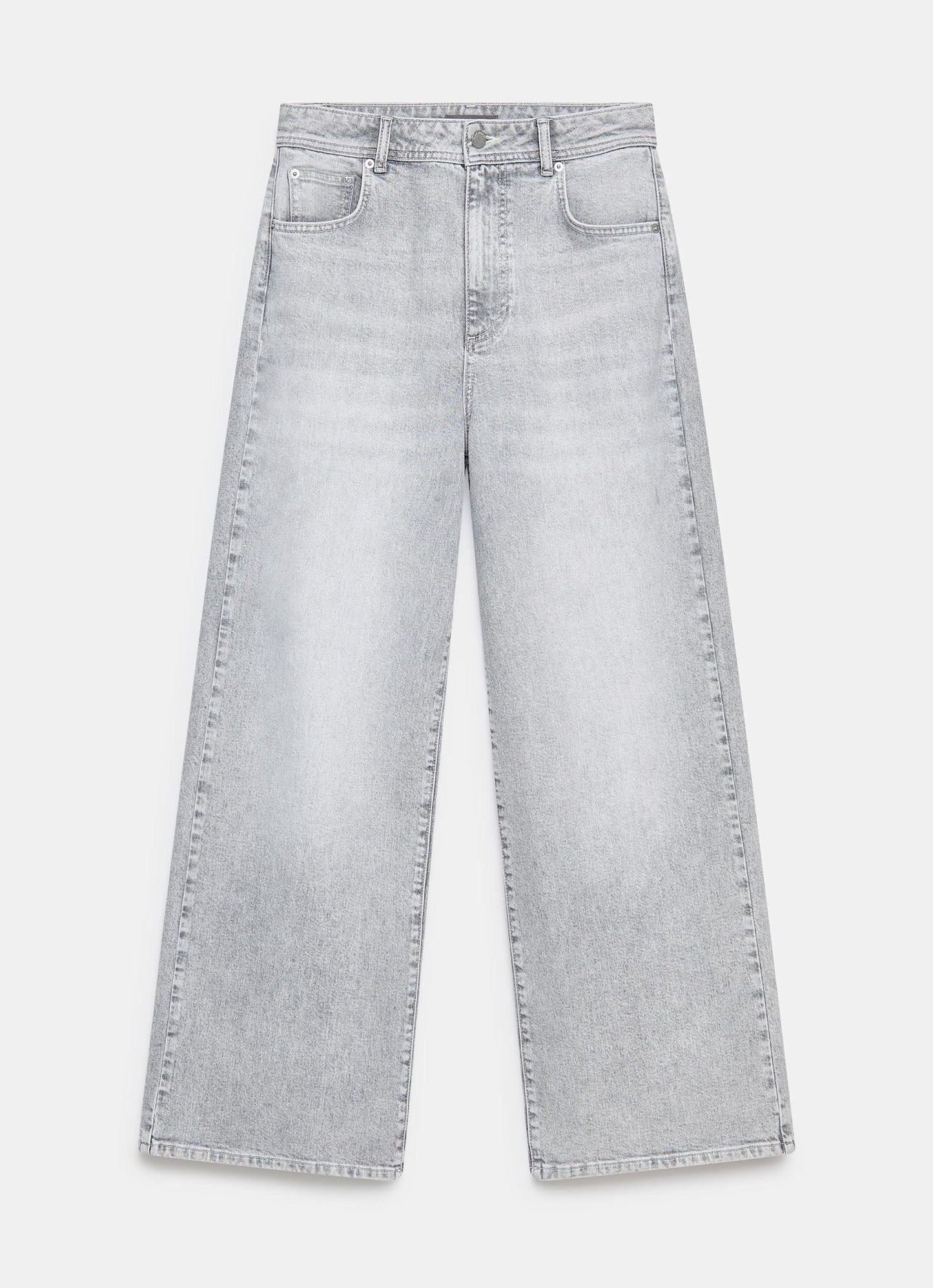 Washed Grey Wide Jeans