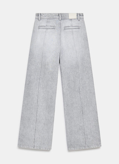 Washed Grey Wide Jeans