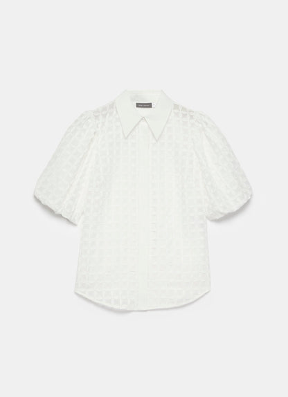 White Applique Petal Shirt