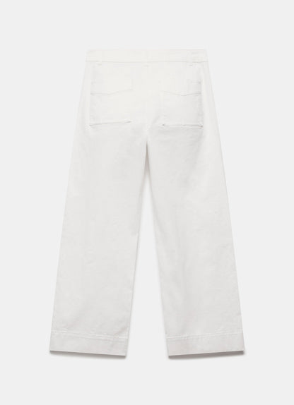 White Button Detail Trousers