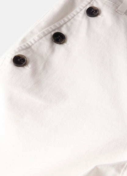 White Button Detail Trousers