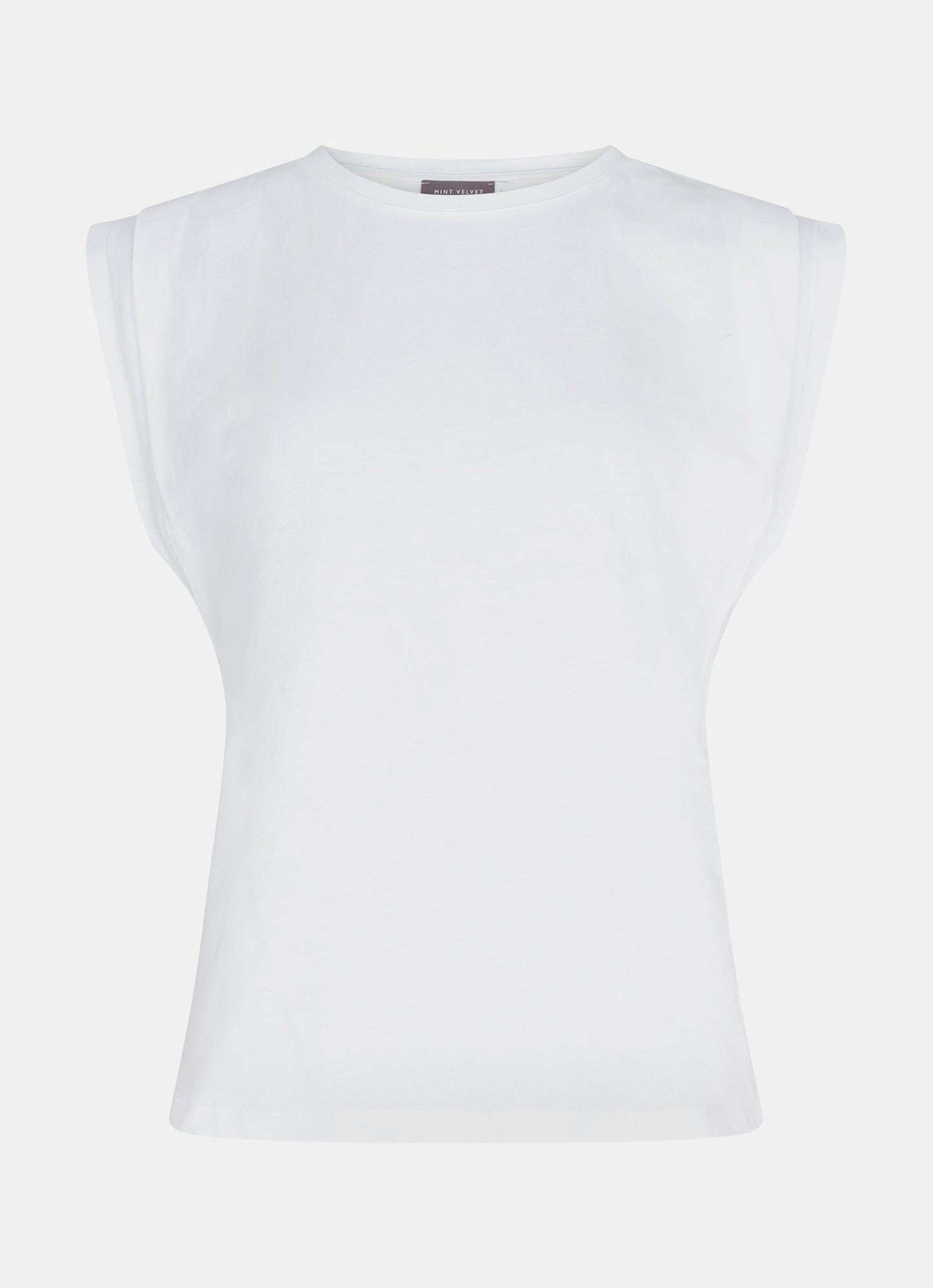 White Cotton Extended Shoulder T-Shirt