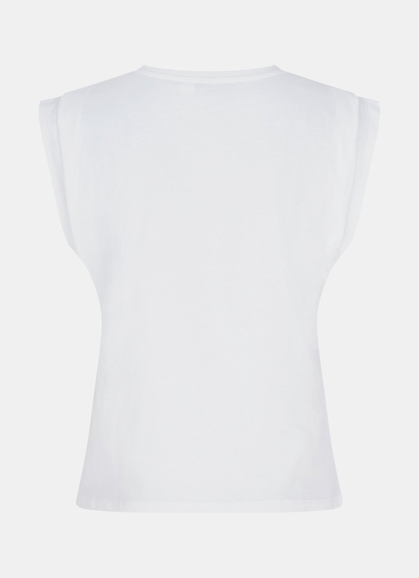 White Cotton Extended Shoulder T-Shirt