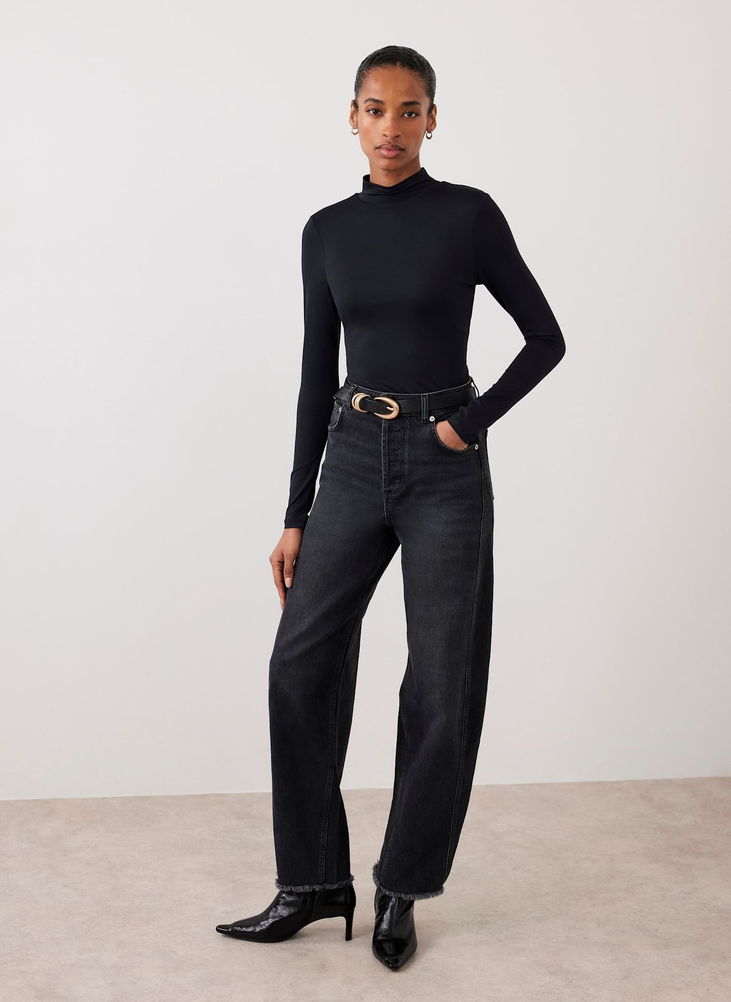 Black High Neck Layering Top
