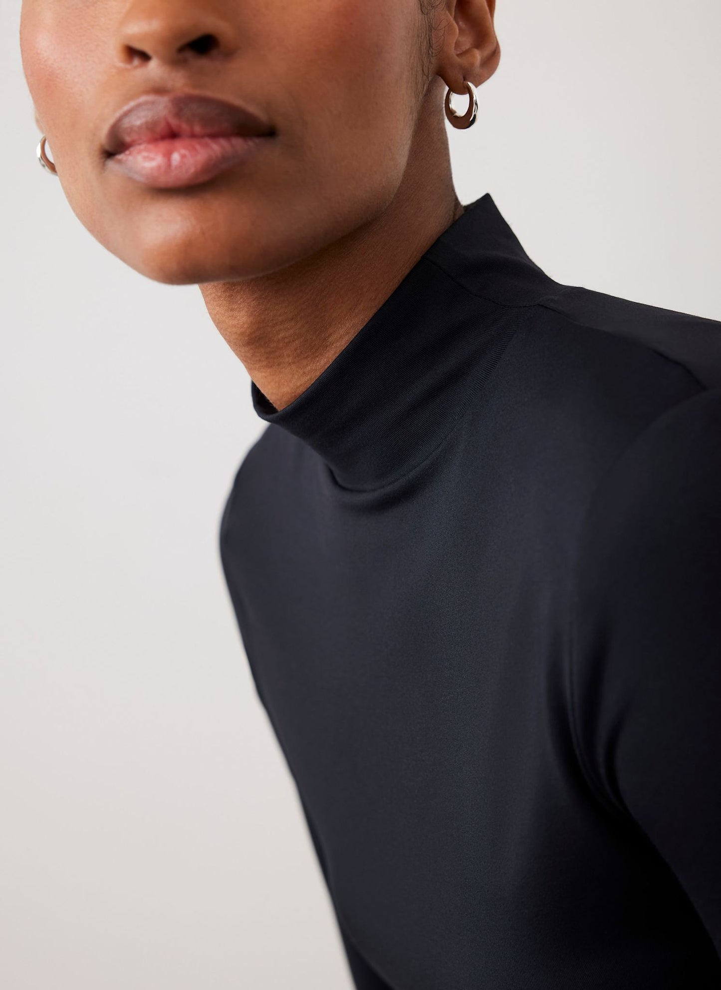 Black High Neck Layering Top