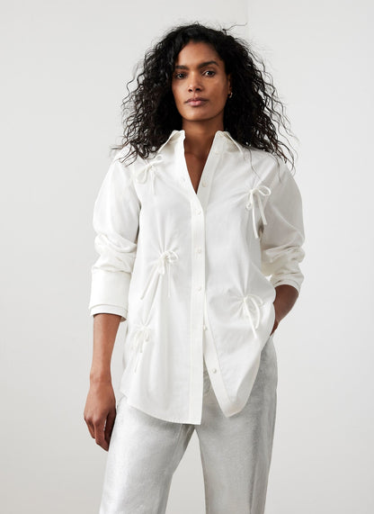White Knot Detail Shirt