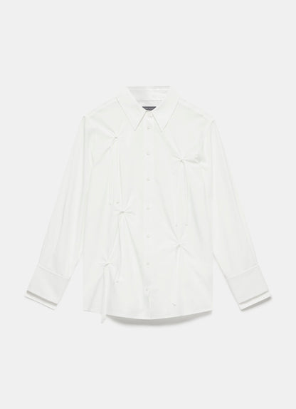 White Knot Detail Shirt